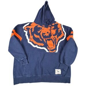 Chicago Bears Mitchell & Ness Hoodie Mens 2XLB Navy Orange NFL Throwback